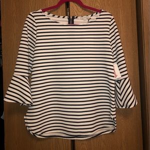 Navy and White Striped Top